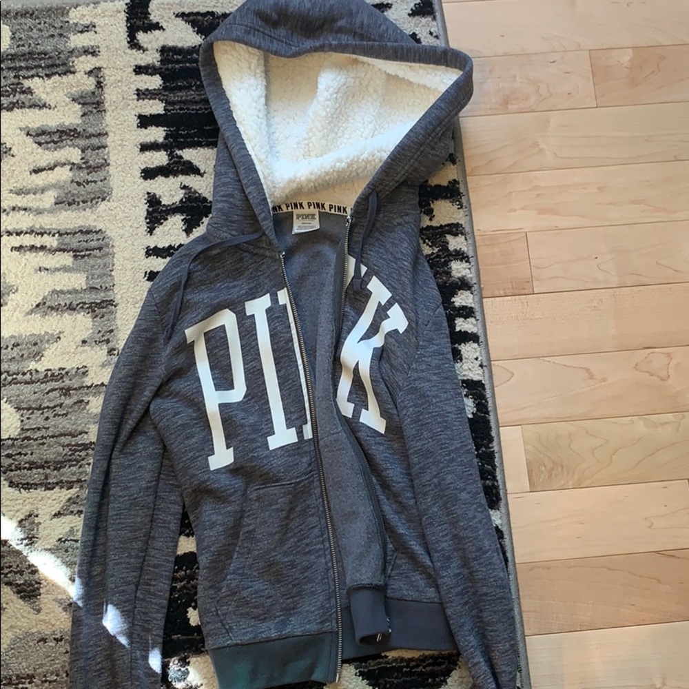 PINK Victoria Secret zip up hoodie with warm hood